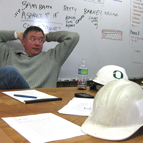 Dave Ziel, chief development officer in URBN construction trailer